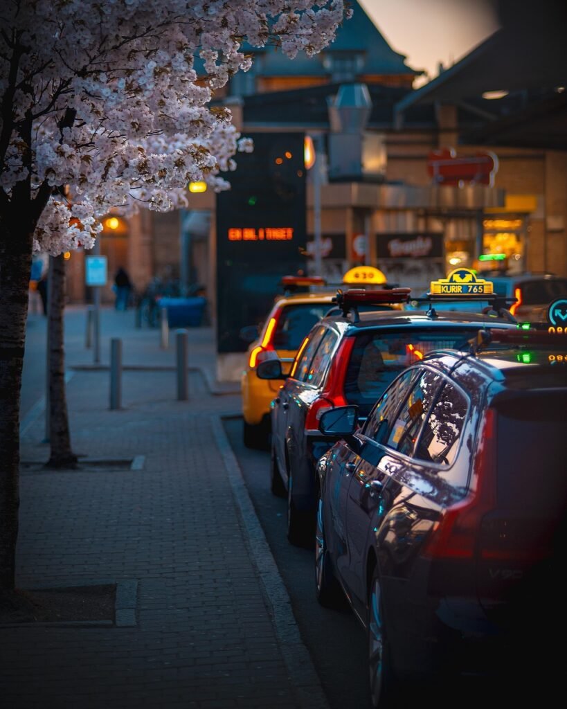 taxi, street, traffic, cars, vehicle, transport, city